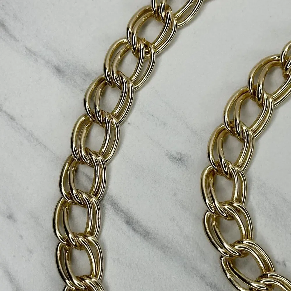 Gold Tone Double Link Chain Belt Small/Medium (S/M) ✨